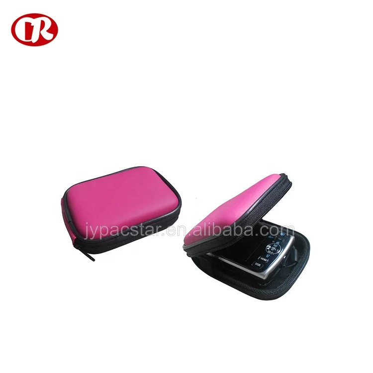 Option color PU shell zipper close hard camera case with metal hook