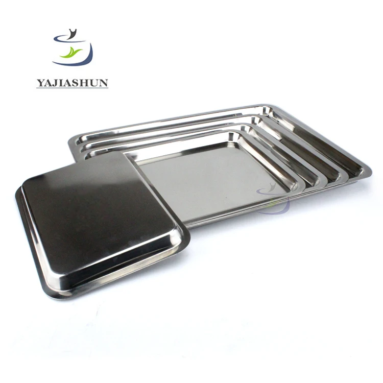 Japanese Style Silver Stainless Steel Food Service Plate Mirror Tray And Platters