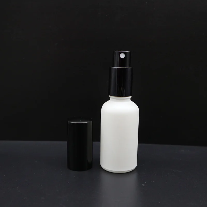 5ml 10ml 15ml 20ml 30ml 50ml 100ml frosted matte white glass perfume bottle with black spray cap
