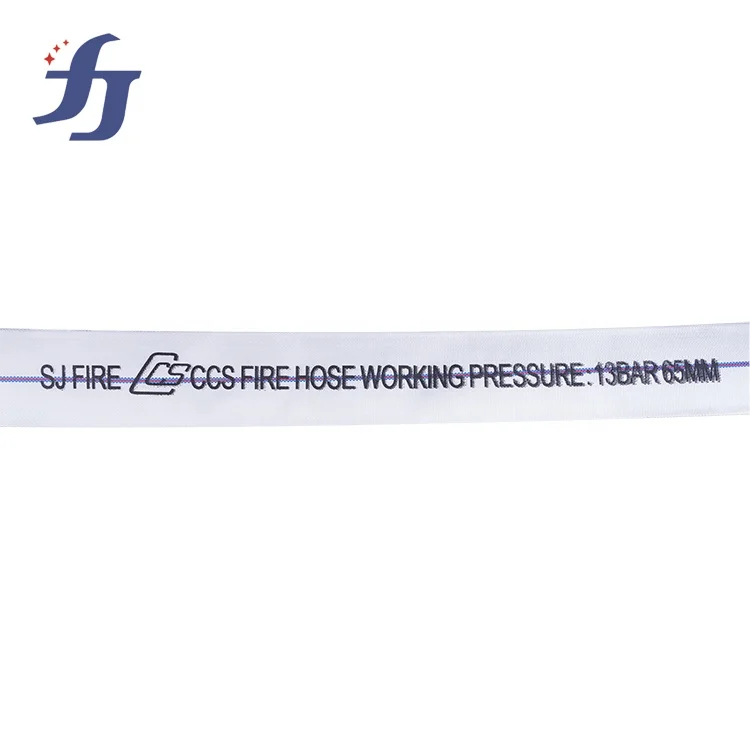 13-65 High Quality Canvas Fire Hose Pvc Ribbed Flexible Fire Fighting Hose with nature rubber cotton canvas