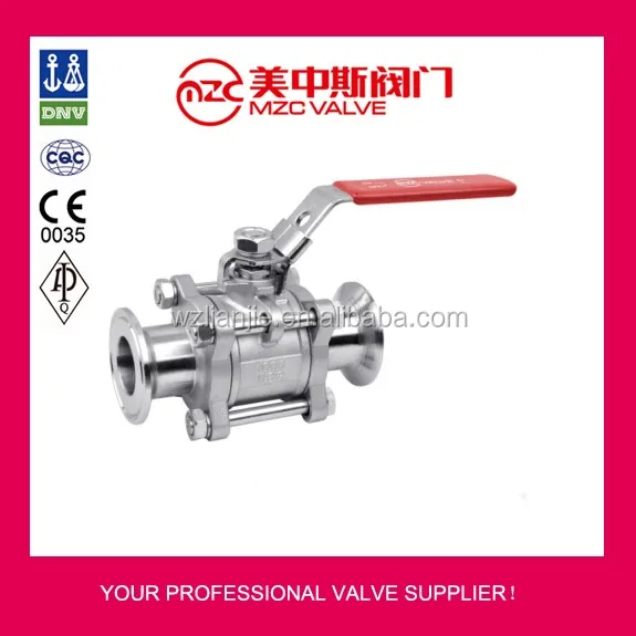 3-компонентная 2 варианта нержавеющая сталь 316L санитарно шаровой клапан