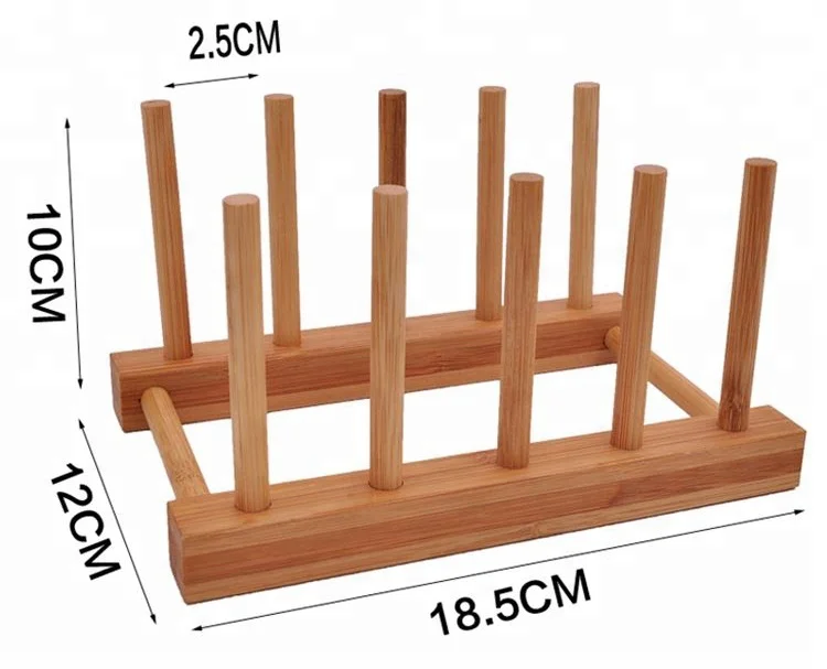 2024 Custom logo QUALITY certified wooden dishes holder bamboo plate racks