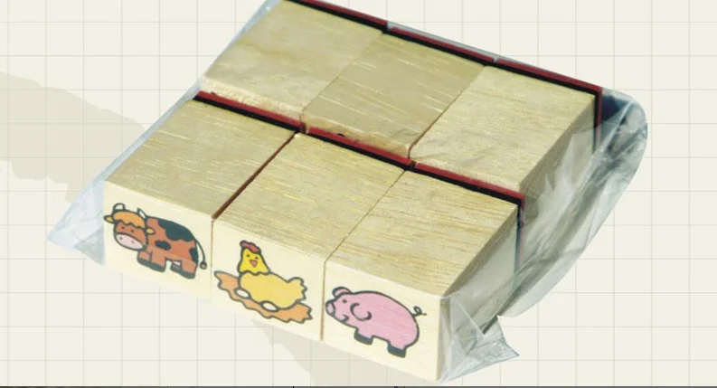 factory direct sale customizable pattern  wooden stamp set