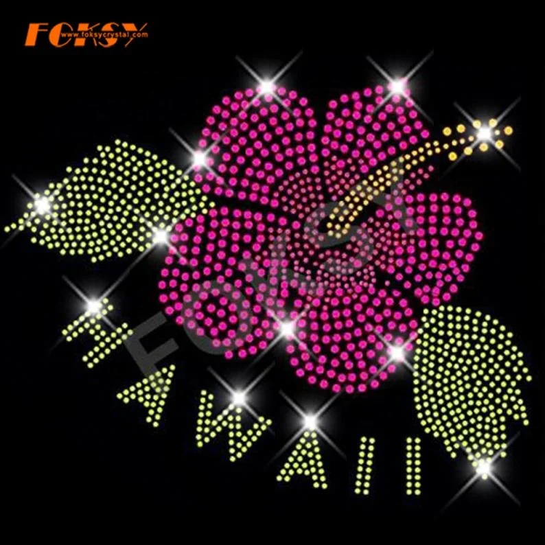 Beautiful Flower Hot Fix Rhinestone Iron On Transfer Motif