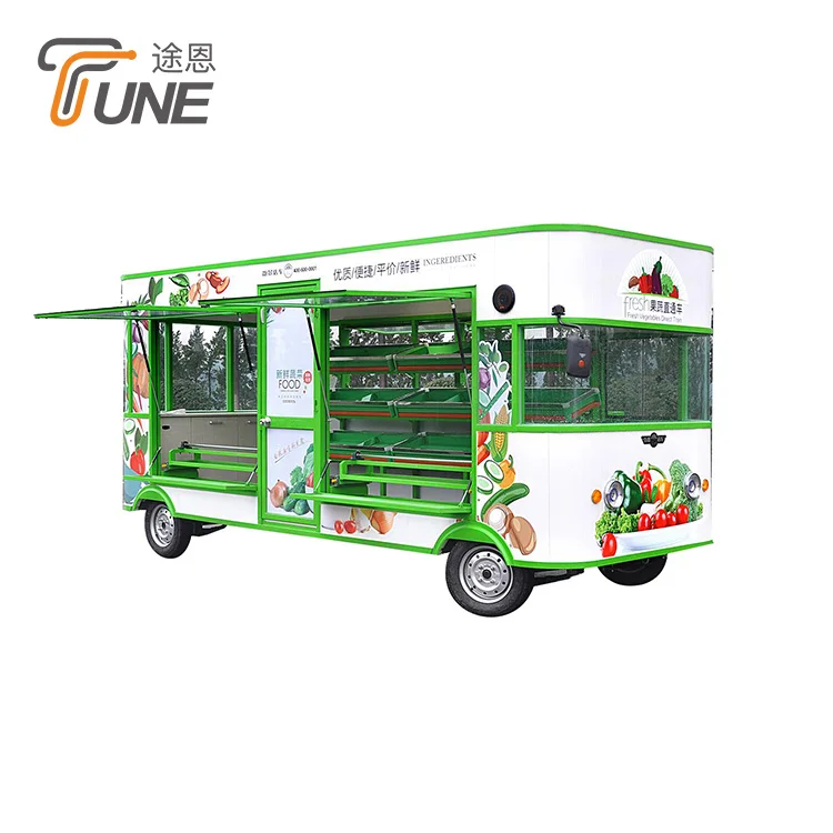 2021 Best selling electric four-wheel mobile small supermarket/liquor and tobacco Popsicle grocery cart