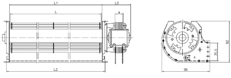
GL 60xL,GL 65xL,GL 120xL cross flow fan heater 60120 tangential fan 