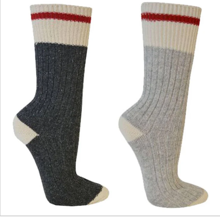 sublimation gray winter canada women red stripe light gray work socks