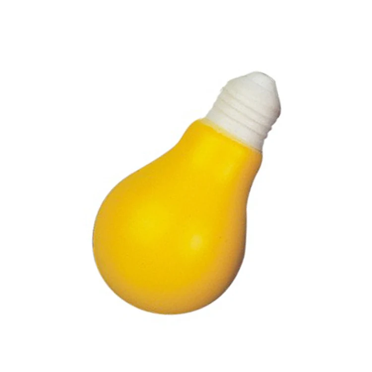 Nice Quality Cheap PU Foam Anti-stress Light Bulb Stress Ball, Custom PU Light Bulb Stress Toy Ball