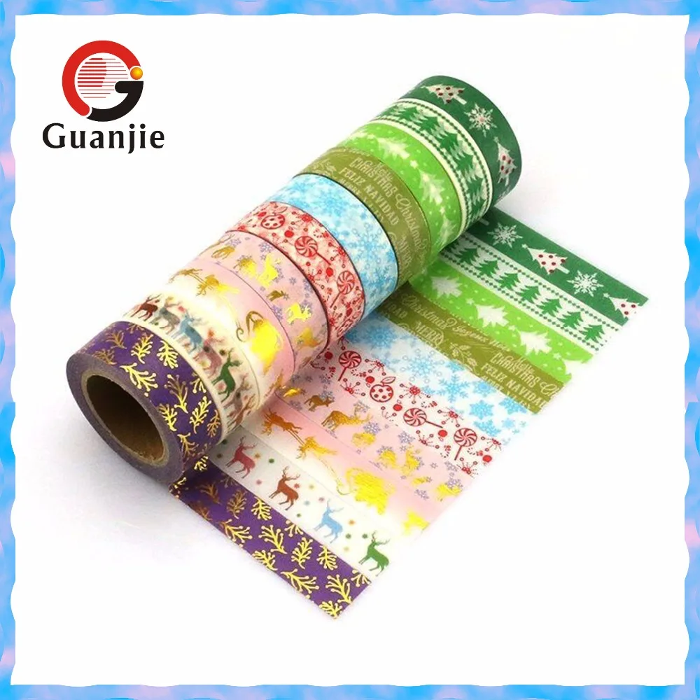 High quality custom foil washi tape/ gold or silver hot stamping washi tape