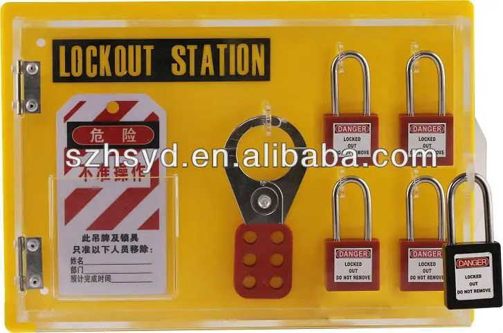CE certification 4*safety padlock+2*6 hole hasp lock+25 lockout tags lockout station