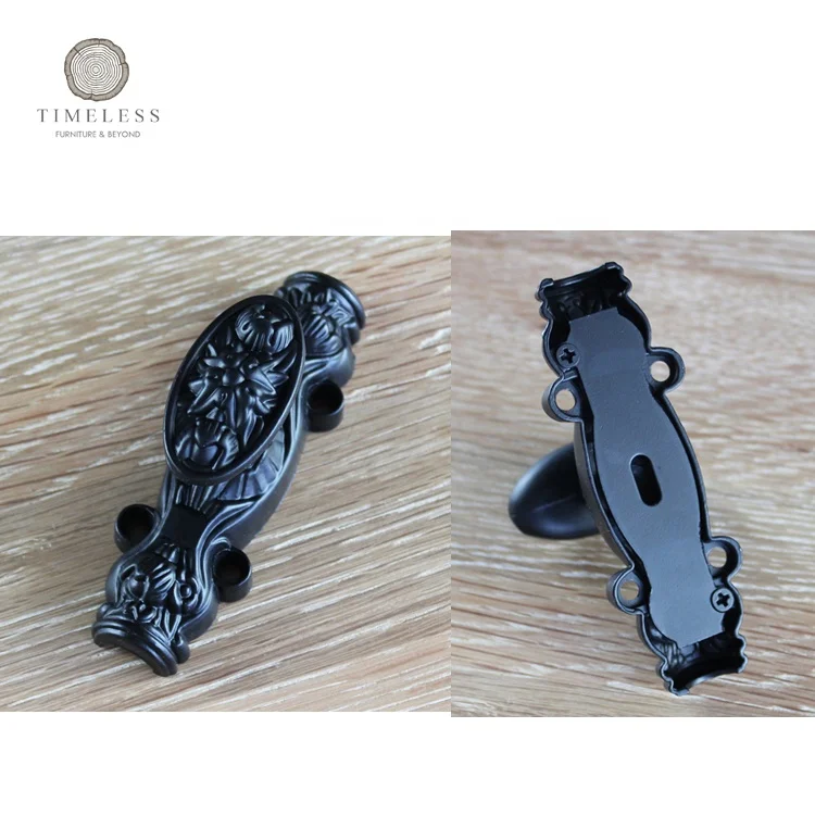 Большой размер 7 шт. винтажная черная ручка кремового болта