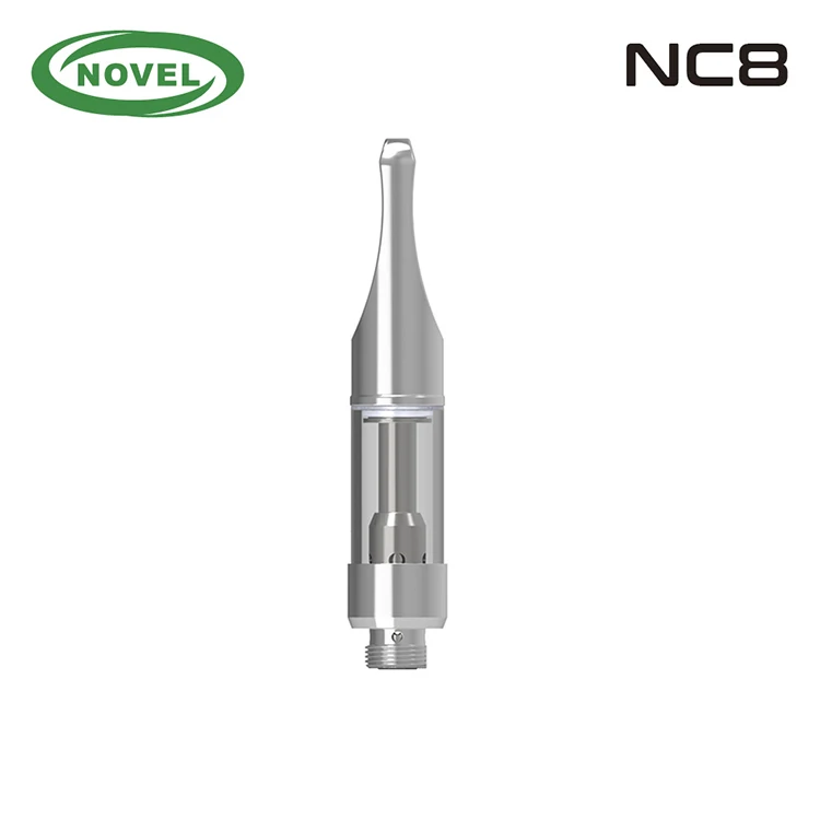 Ceramic Heating coil CBD vape cartridge 510 atomizer NC8 with quartz glass and Special 5-hole oil intake design
