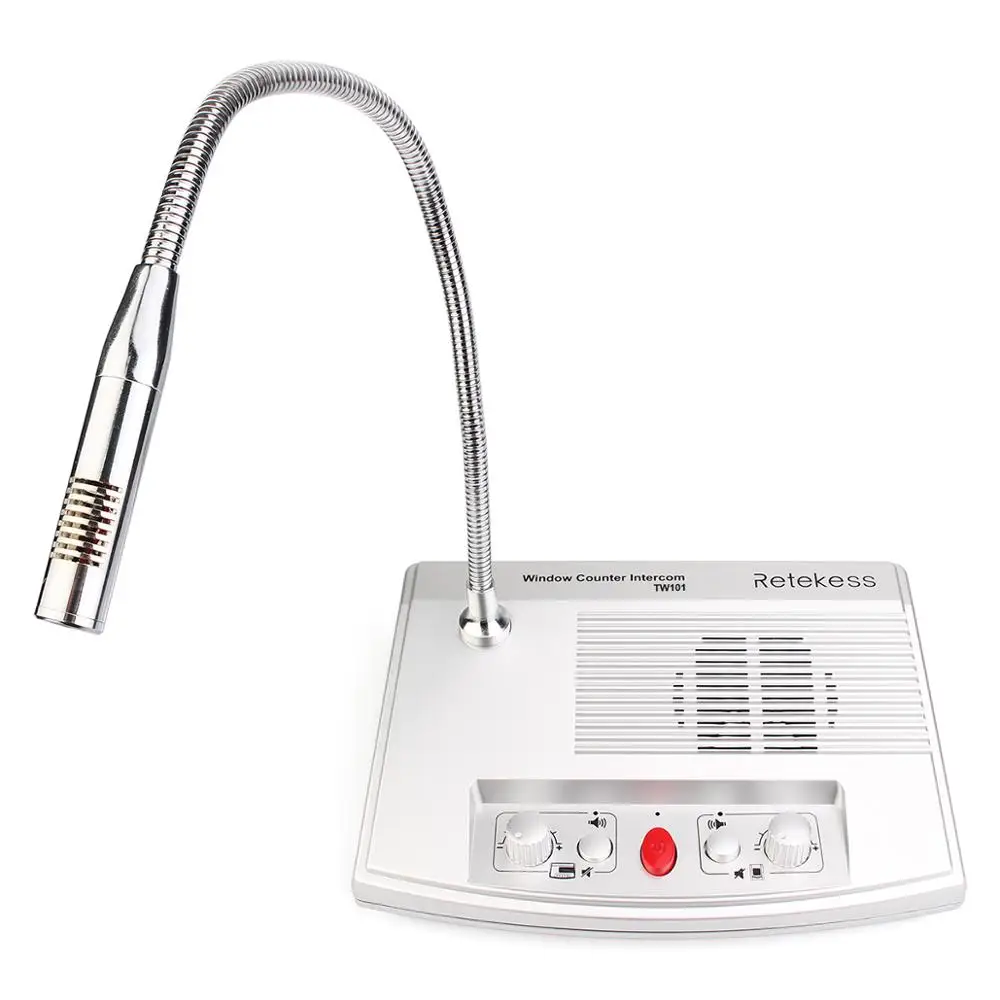 Bank Counter Dual-Way Intercommunication Window Speaker Intercom System for Bank Hospital with Anti-theft Glass Retekess TW101