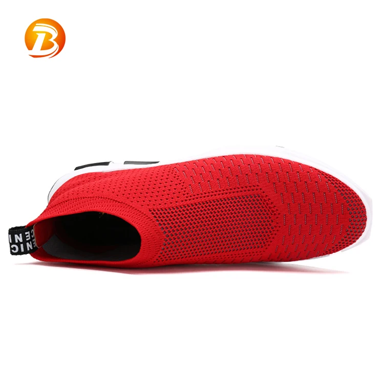 Новые летние повседневные лоферы хорошая эластичность красные вязаные носки спортивная