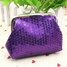 Women s Sequins Coin Purse Bling Bling Clutch Glittery Handy Buckle Mini Wallet 6B17