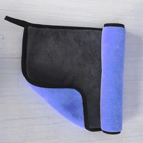 Двухцветная Толстая Абсорбирующая плюшевая переплетная ткань со скидкой из микрофибры Очищающая с разными сторонами Коралловое бархатное автомобильное полотенце