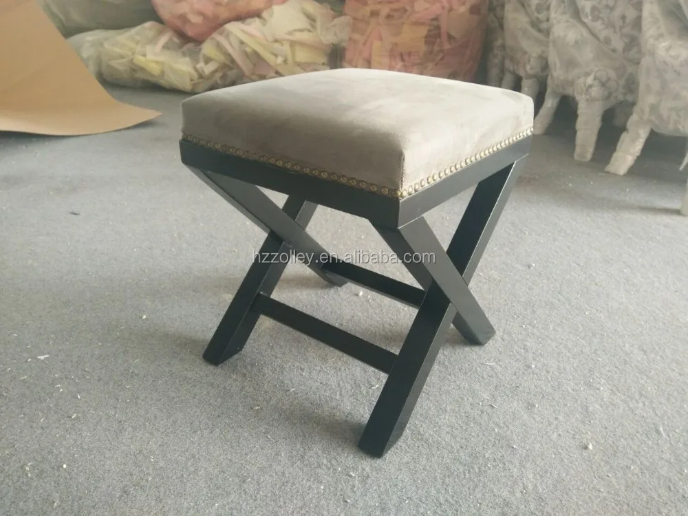 Luxury wholesale fabric stools cheap storage stool cheap wood stools