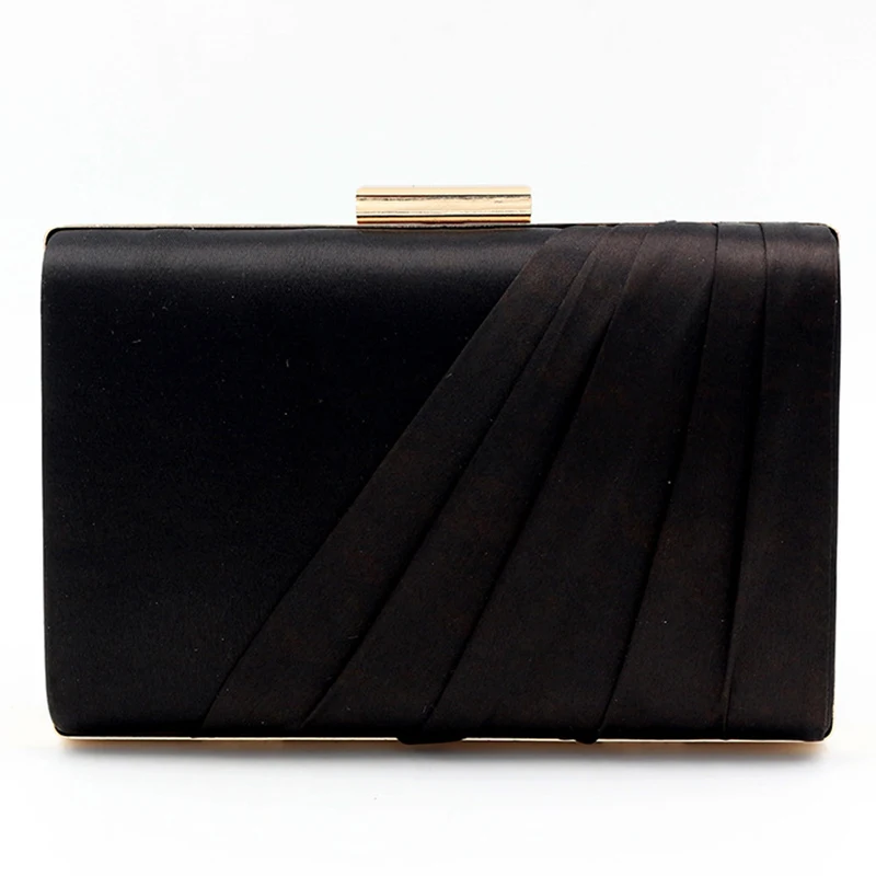 
Ladies Wine Red Hot Pink Wrinkle Fabric Metal Frame Box Case Clutches Wedding Bridal Party Messenger Clutch Bag Evening Bags 