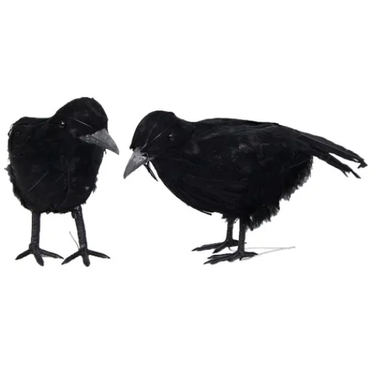 Black Crow Realistic Feather Artificial Bird Crafts Halloween Party Crow Decoration