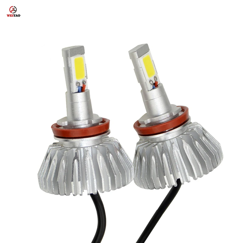 Amazon автозапчасти V2 H11 2200lm COB светодиодные лампы для низких и высоких мотоцикл огни