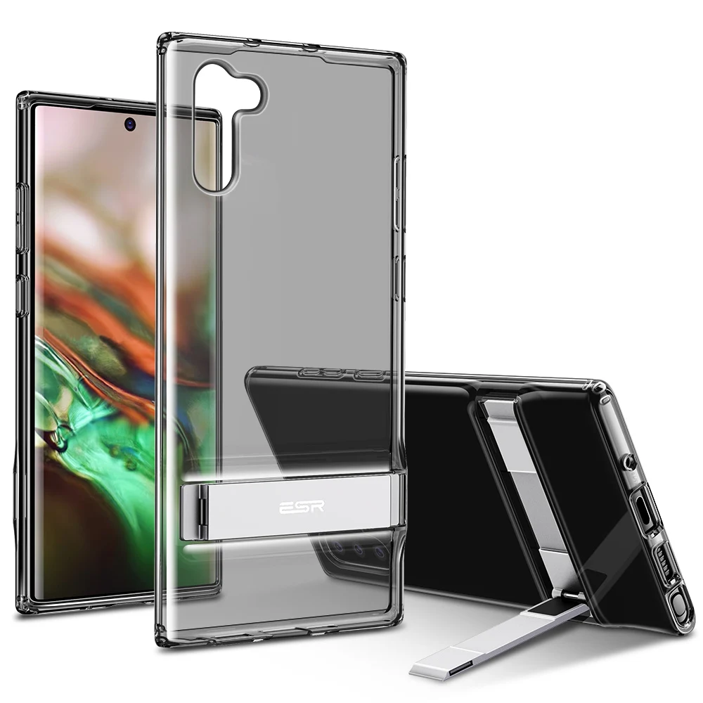 
ESR Military Grade Metal Kickstand Case Soft TPU Bumper Transparent Cover Case for samsung galaxy note 10 