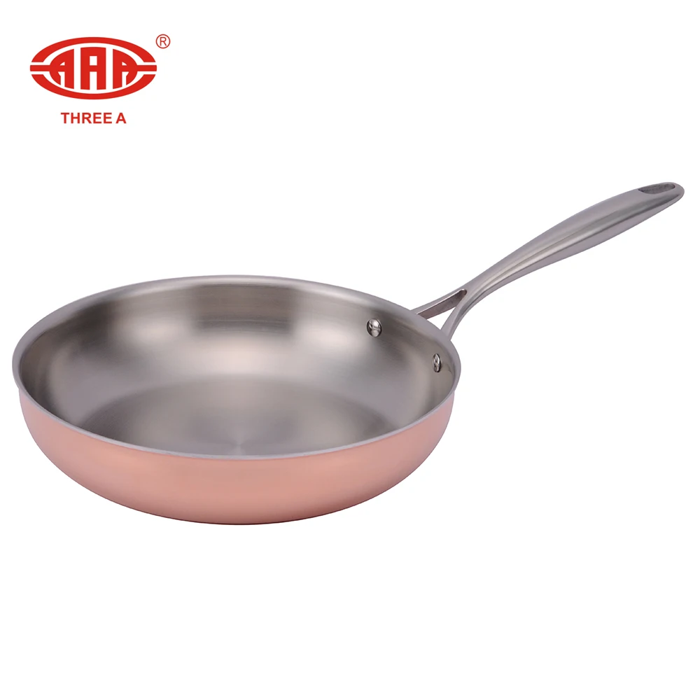 3-ply stainless steel non stick copper frying pan