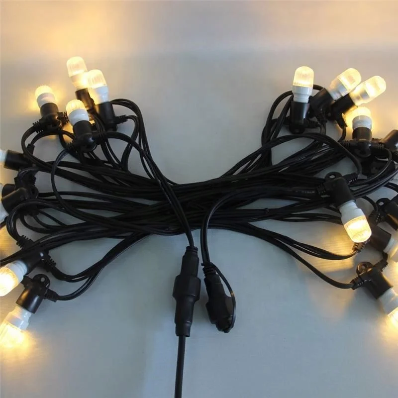 E14 Bulb 1w Outdoor Connectable 24v 10m White Bulb Festoon Party Lights White Lampshade Led String Light With Solar Panel