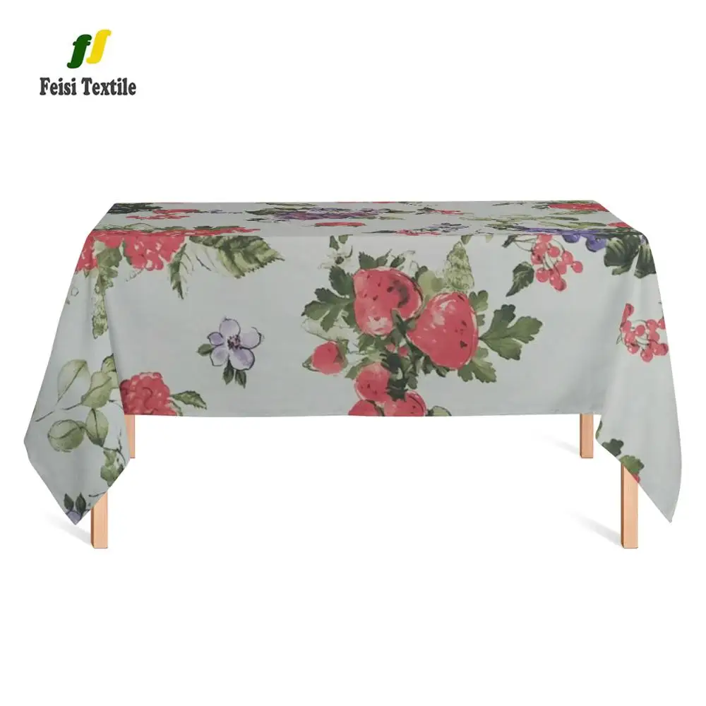 Красивая маслостойкая Скатерть с цветами и зелеными листьями для домашней вечеринки, столовой