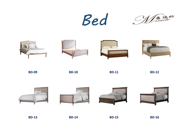 Antique linen upholstered french weathered oak frame bed