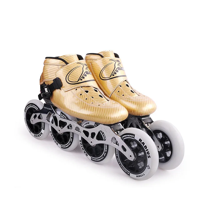 Professional handcraft lighter carbon fiber faster SHR PU 3 or 4 wheels speed inline skates