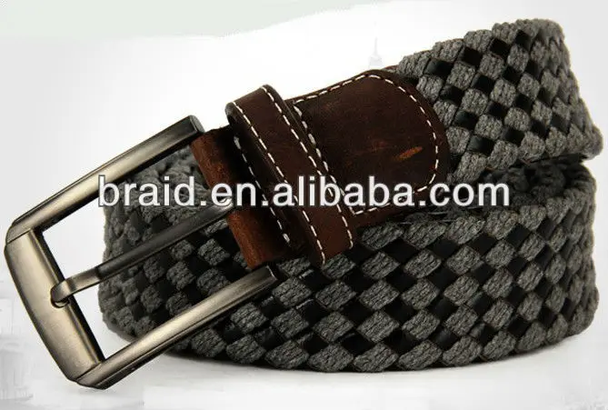cotton/leather braided belt
