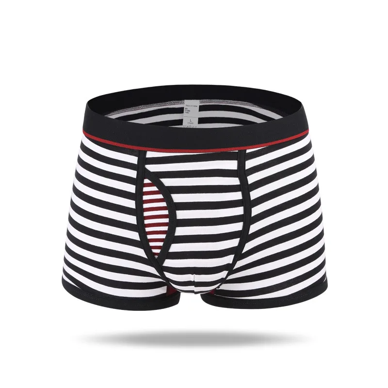 2019 Latest man underwear 95%cotton and 5%spandex mens stripe boxer briefs