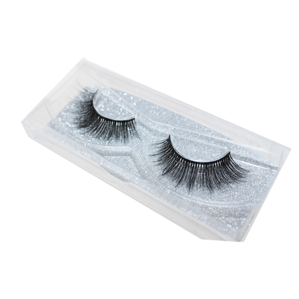 Create your own brand false silk synthetic eye lashes private label custom packaging box faux 3d mink lashes