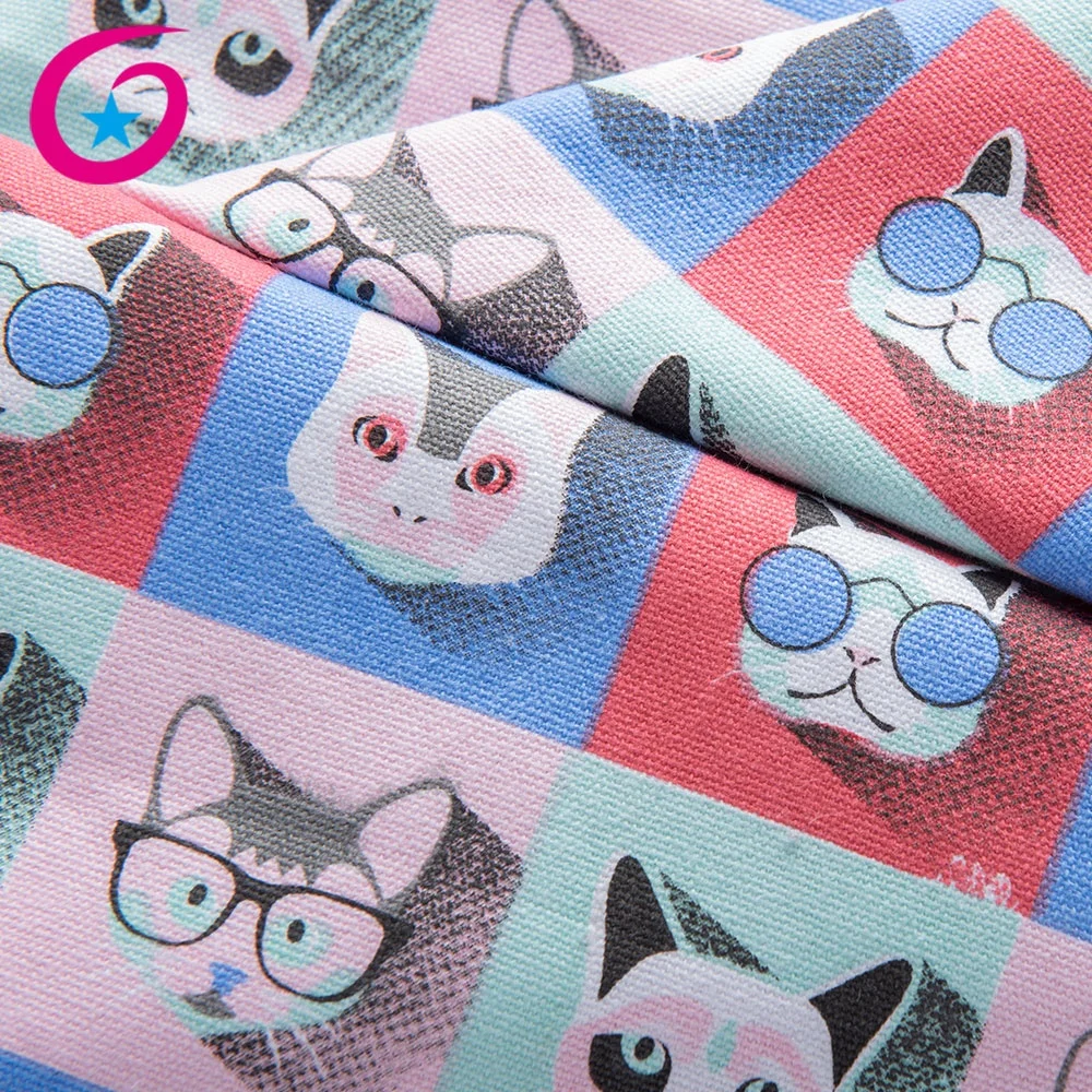 
100% cotton fabric cat print design animal fabric for bags 