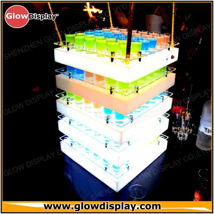 GlowDisplay Battery Powered Acrylic LED Shot Glass Tray