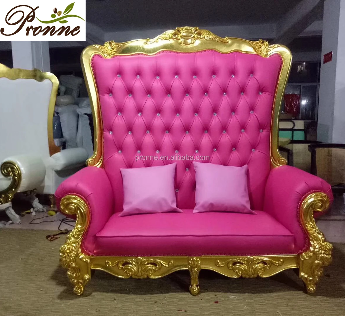 lovely pink high back throne wedding waiting couch on sale