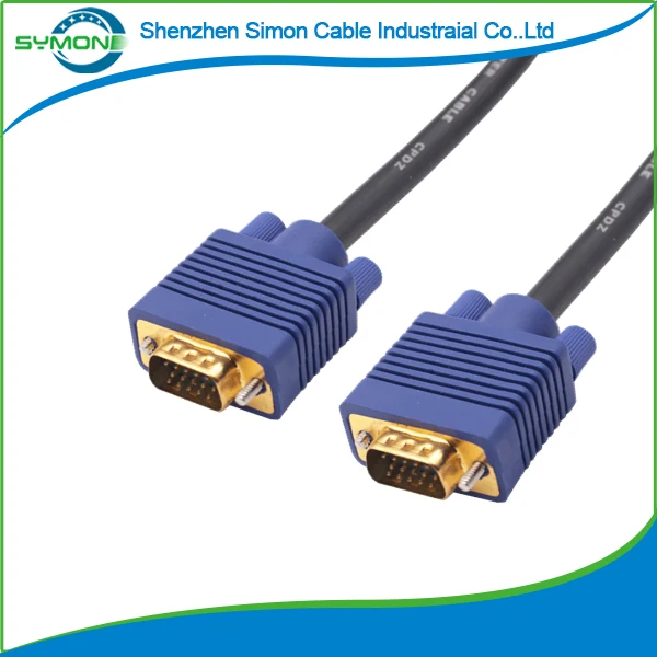 
High speed White VGA cable 1.5M 3+4/3+6 15 pin shenzhen Factory direct for computer 