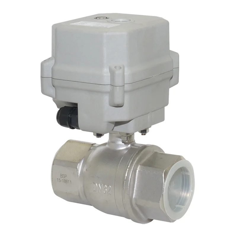 A150 Stainless Steel Motorized Ball Valve DN32 AC220v Normally Closed ISO 5211 Electric Ball Valve