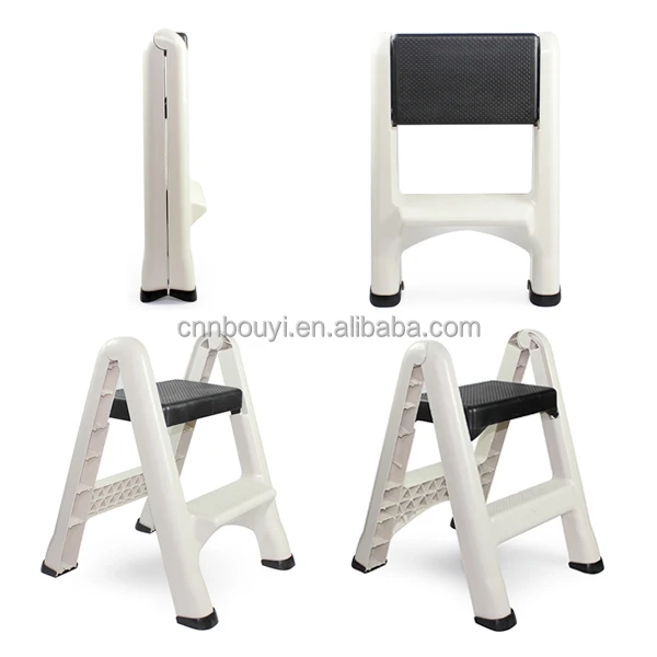 
factory price two step plastic folding ladder 