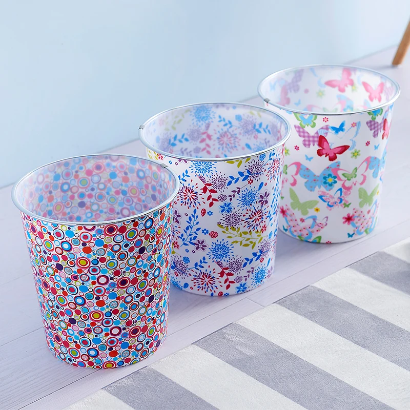 Custom made mini small house colored printed plastic garbage trash can