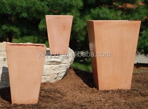 Large slate fiber clay planter