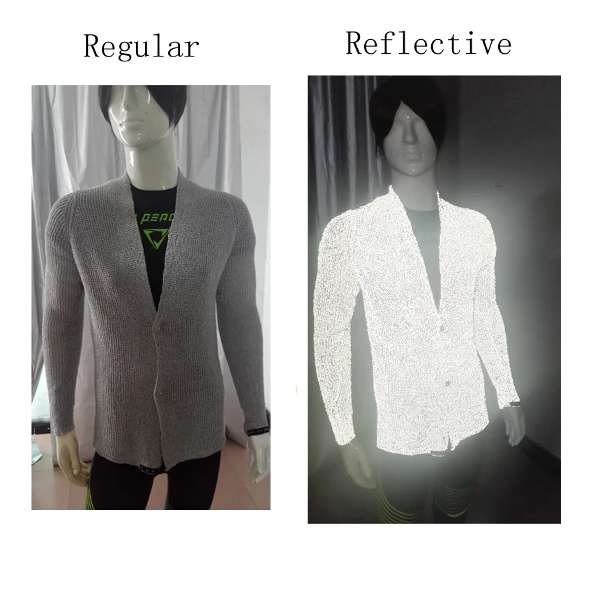 2024 latest fashion winter high visibility light reflective hi vis thread yarn knitted warm sweater