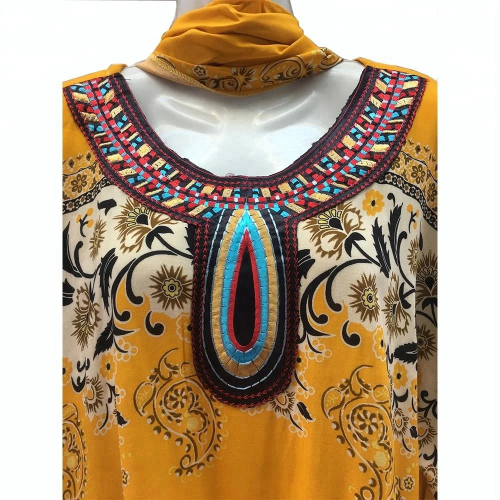 Eid 2022 New African Print Muslim Maix Women abaya for dubai