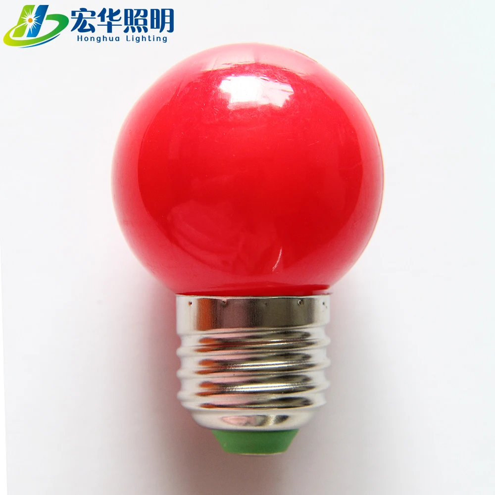 G45 E27plastic светодиодная цветная лампа