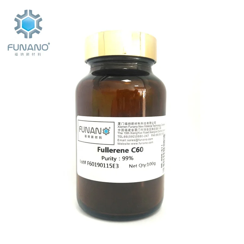 Manufacturer Funano Chemical Reagents Cosmetic Carbon Black Powder C60 99 High Purity Fullerene C60 With 99%  raw materials