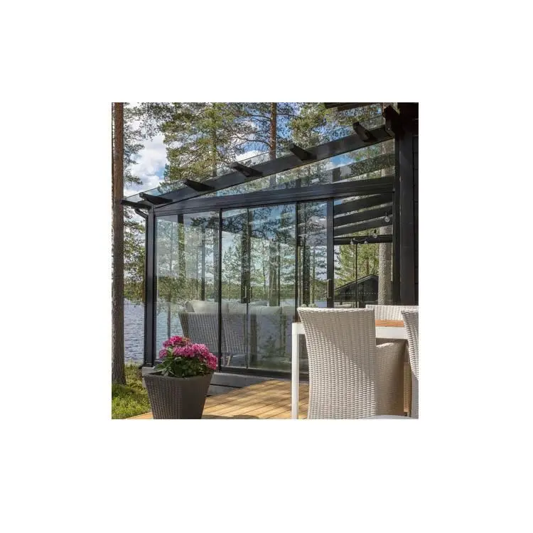 
Size customized triangle roof design tempered glass free standing cheap aluminum sunroom kits 