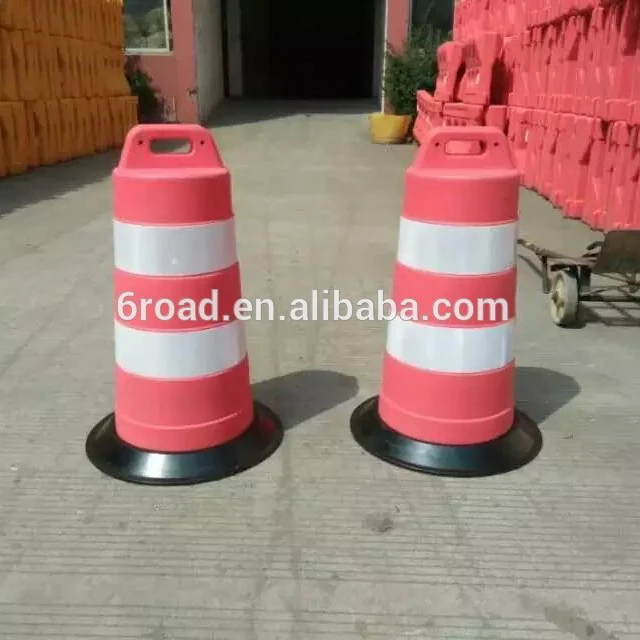 Rubber Basement 460*1100mm Dubai Reflective Plastic Traffic Barrel