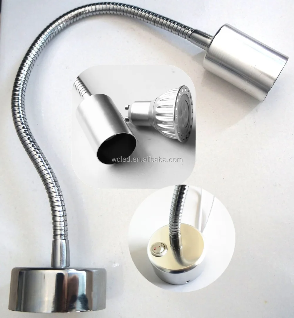 Gooseneck Flexible LED Lamp GU10 Lamp Holder for Bedroom/wall/bedside