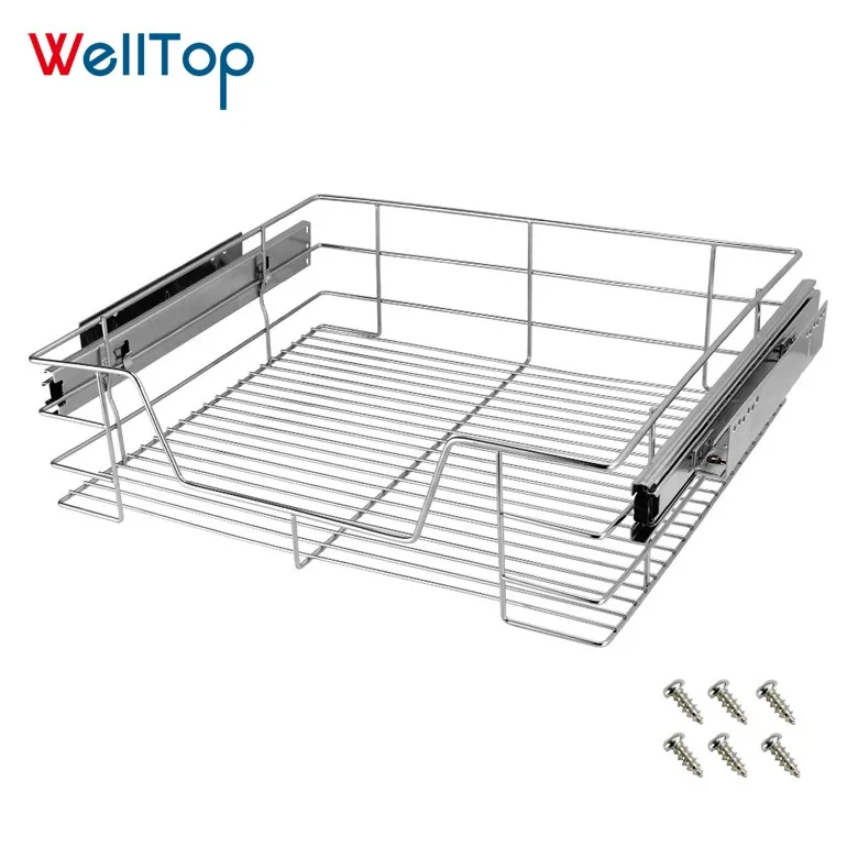 Kitchen Cabinet Organiser Pull Out Wire Basket Base Unit Storage In Various Sizes VT-09.440