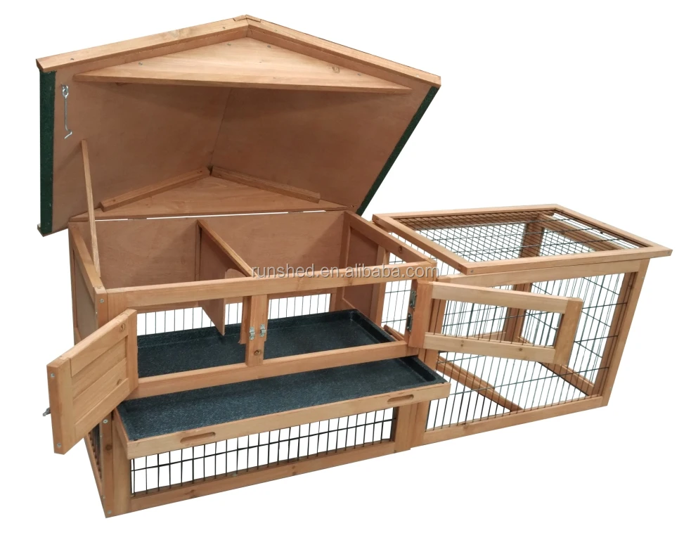 Garden Outdoor Rabbit Hutch For Sale Handmade Easy Clean Wooden Rabbit House Pet Cages Large Luxury Bunny Animal Cages